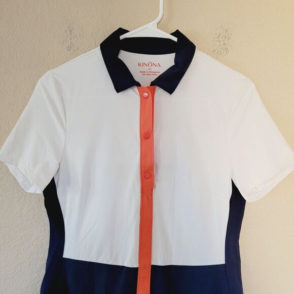 KINONA Golf Womens Dress Xs Collar Snap Preppy Tennis Pickleball Dress Colorful - Picture 2 of 7